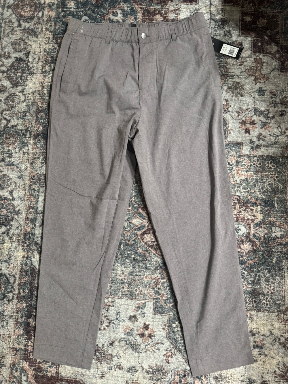 adidas Men's Slim Dress Pants in Taupe Gray